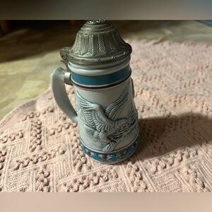 Vintage Avon 1990 Endangered Species American Bald Eagle Lidded Beer Stein